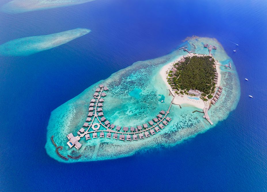 aerial photograph st regis maldives by mediatropy